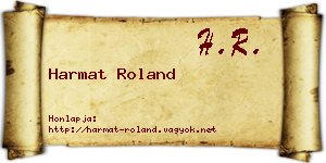 Harmat Roland névjegykártya